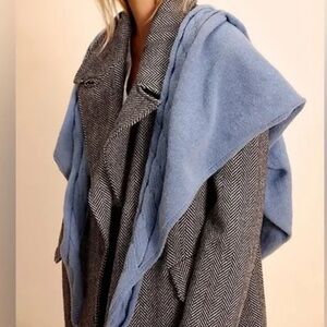 Free People Blue Coastline Cable Knit Scarf, NWT